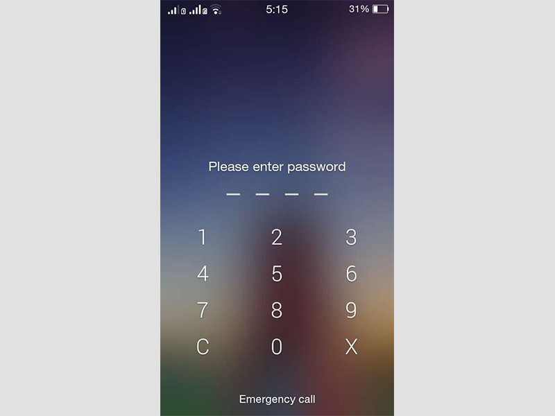 Minh họa kh&oacute;a m&agrave;n h&igrave;nh bằng 4 số